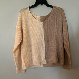 Two tone sweater.